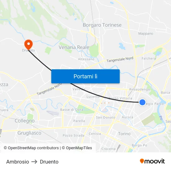 Ambrosio to Druento map