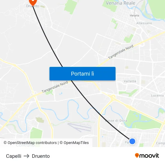 Capelli to Druento map