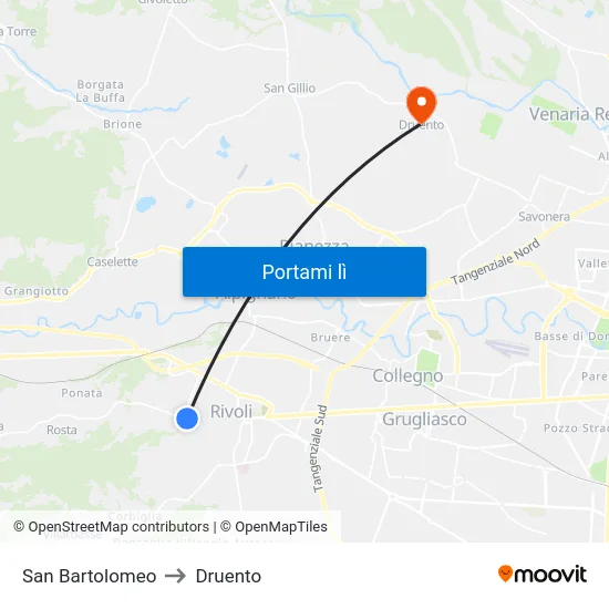 San Bartolomeo to Druento map