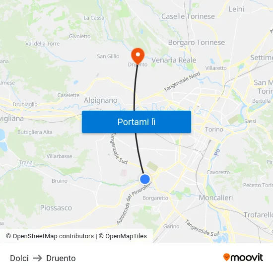 Dolci to Druento map