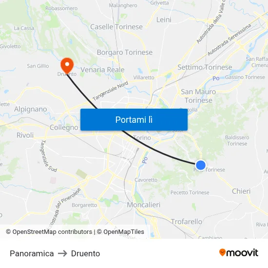 Panoramica to Druento map