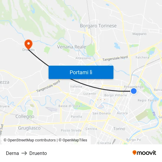 Derna to Druento map