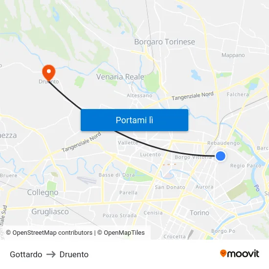 Gottardo to Druento map