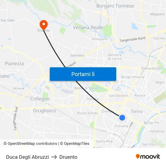 Duca Degli Abruzzi to Druento map