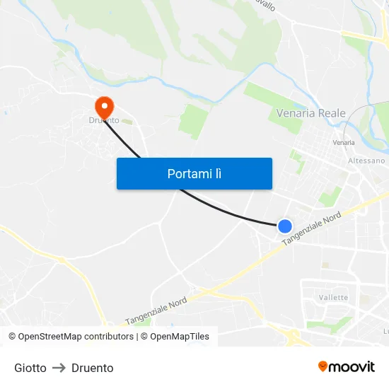 Giotto to Druento map