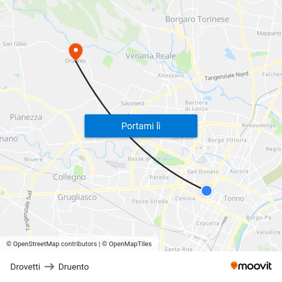 Drovetti to Druento map
