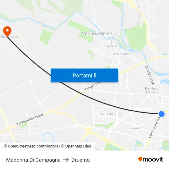 Madonna Di Campagna to Druento map