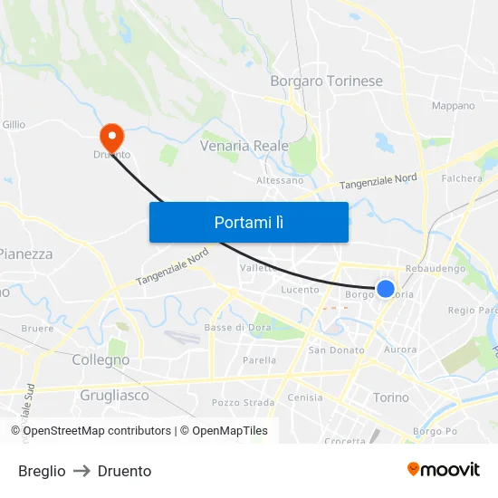 Breglio to Druento map