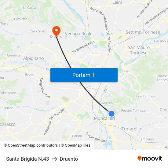 Santa Brigida N.43 to Druento map