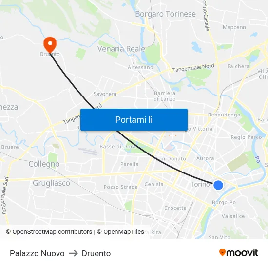 Palazzo Nuovo to Druento map
