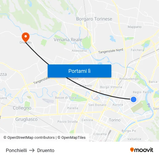 Ponchielli to Druento map