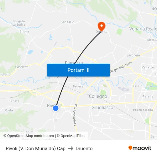 Rivoli (V. Don Murialdo) Cap to Druento map