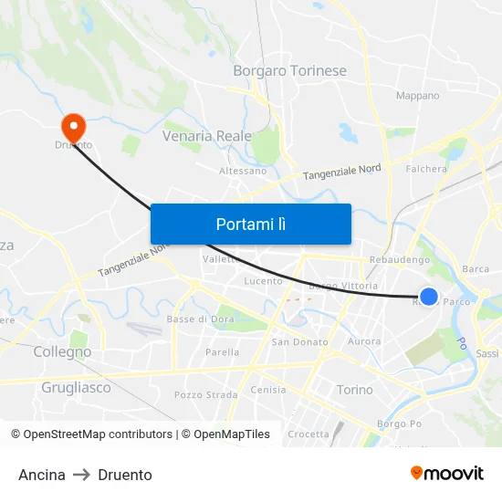 Ancina to Druento map