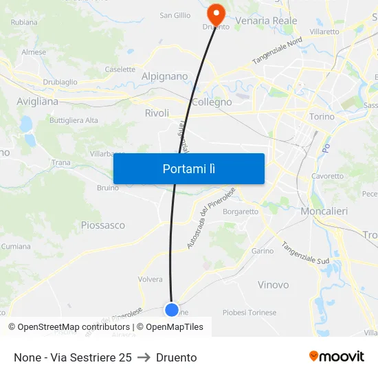 None - Via Sestriere  25 to Druento map