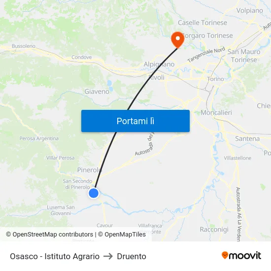 Osasco - Istituto Agrario to Druento map