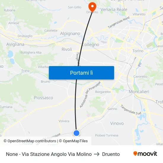 None - Via Stazione Angolo Via Molino to Druento map
