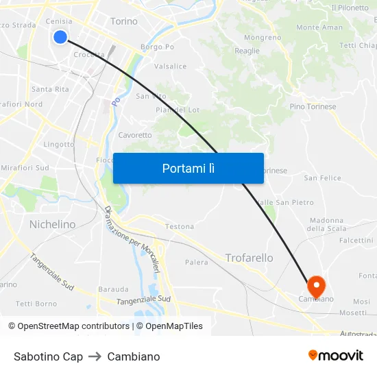 Sabotino Cap to Cambiano map