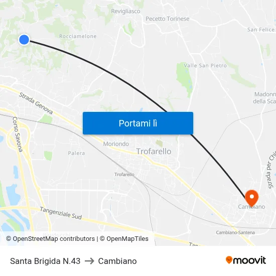 Santa Brigida N.43 to Cambiano map