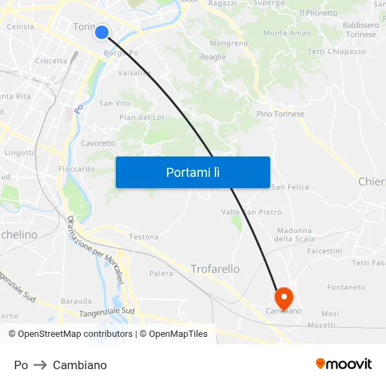 Po to Cambiano map