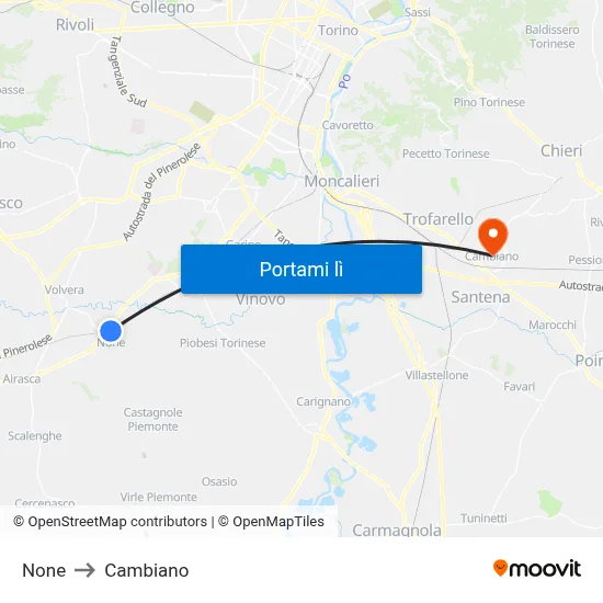None to Cambiano map