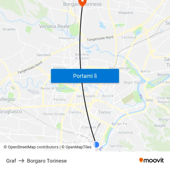 Graf to Borgaro Torinese map