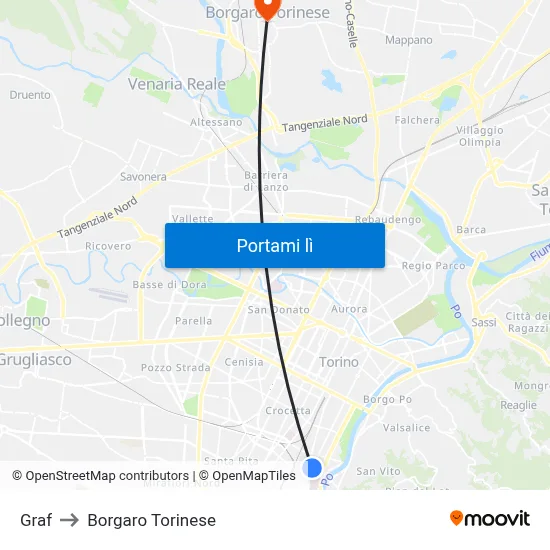 Graf to Borgaro Torinese map