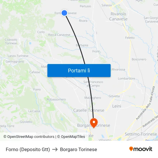 Forno (Deposito Gtt) to Borgaro Torinese map
