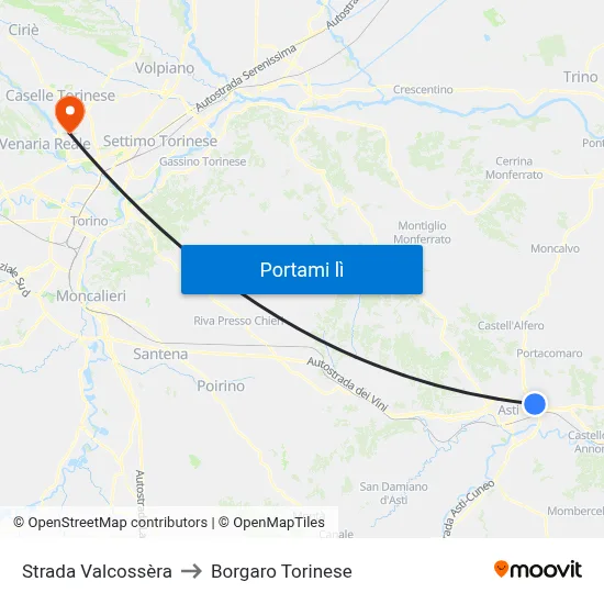 Strada Valcossèra to Borgaro Torinese map