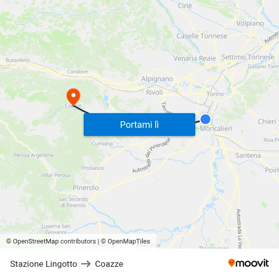 Stazione Lingotto to Coazze map