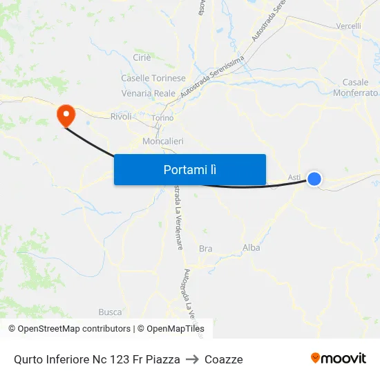 Qurto Inferiore Nc 123 Fr Piazza to Coazze map