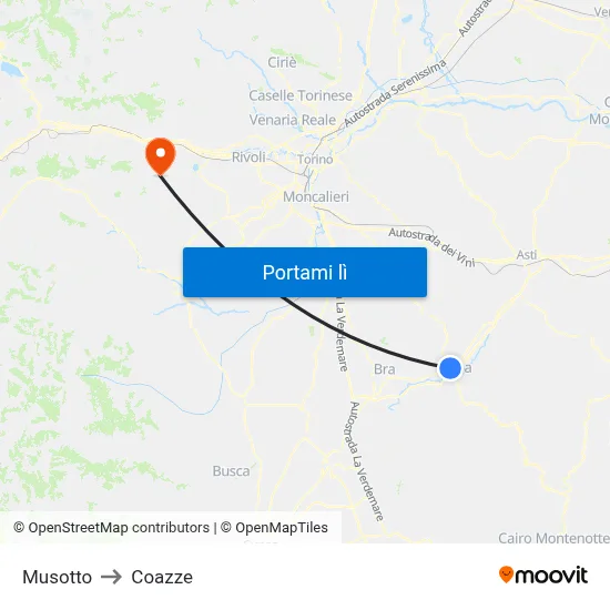 Musotto to Coazze map