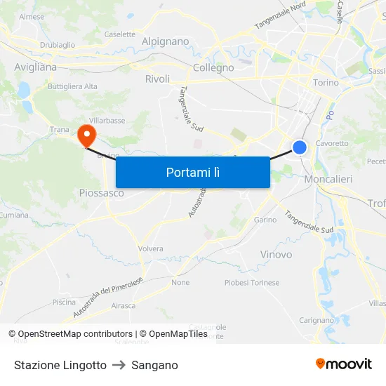 Stazione Lingotto to Sangano map