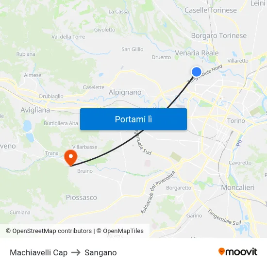 Machiavelli Cap to Sangano map