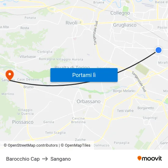 Barocchio Cap to Sangano map