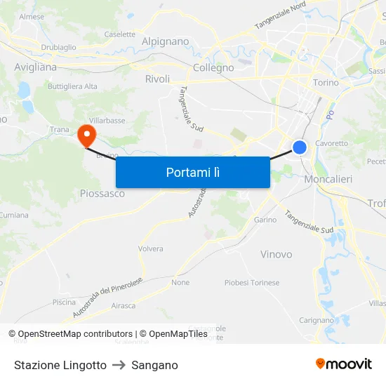 Stazione Lingotto to Sangano map