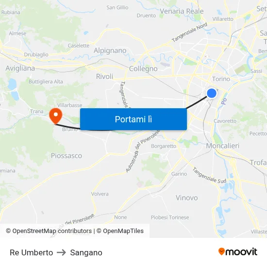 Re Umberto to Sangano map