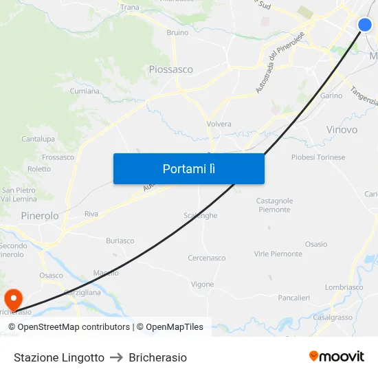 Stazione Lingotto to Bricherasio map