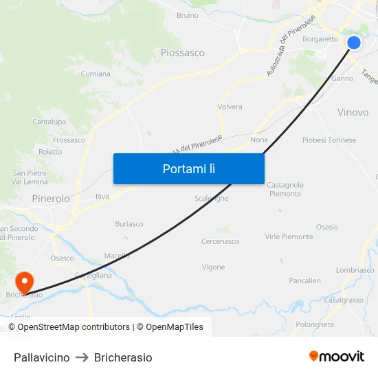 Pallavicino to Bricherasio map