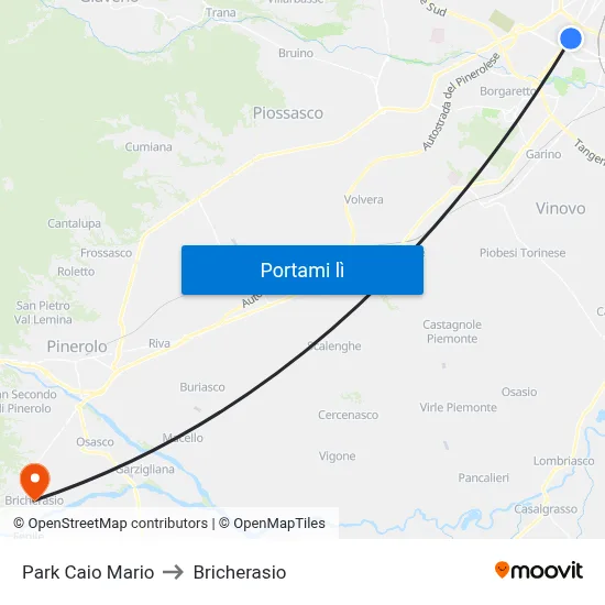 Park Caio Mario to Bricherasio map