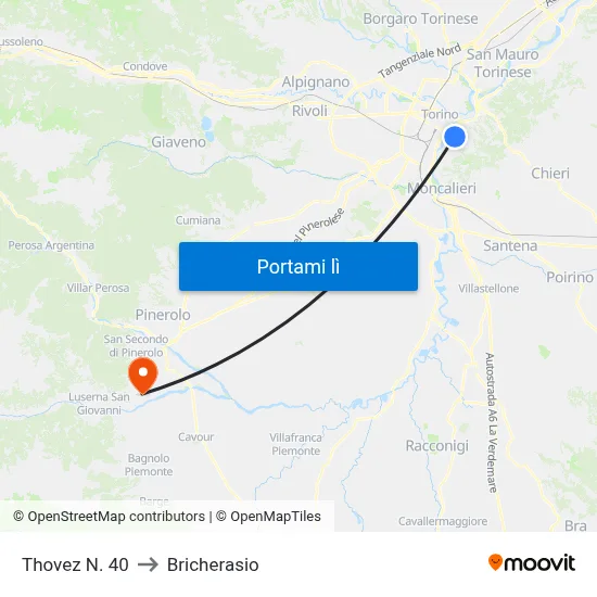 Thovez N. 40 to Bricherasio map