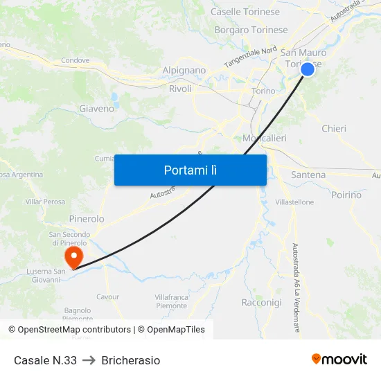 Casale N.33 to Bricherasio map