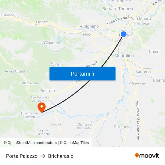 Porta Palazzo to Bricherasio map