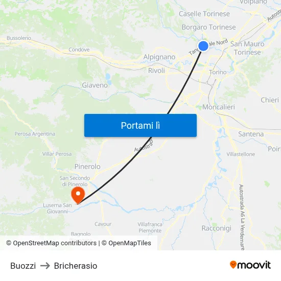 Buozzi to Bricherasio map