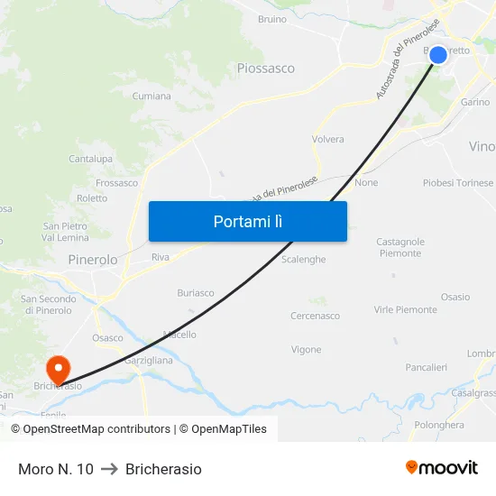 Moro N. 10 to Bricherasio map
