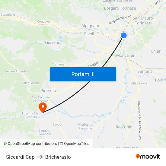 Siccardi Cap to Bricherasio map