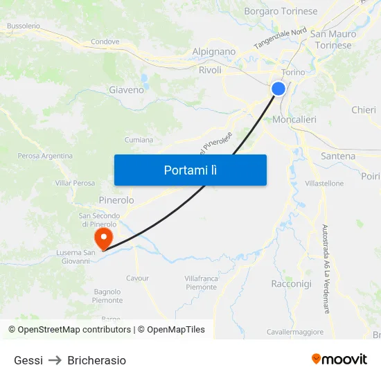 Gessi to Bricherasio map