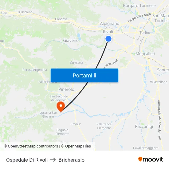 Ospedale Di Rivoli to Bricherasio map