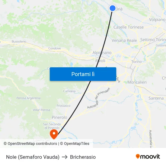 Nole (Semaforo Vauda) to Bricherasio map