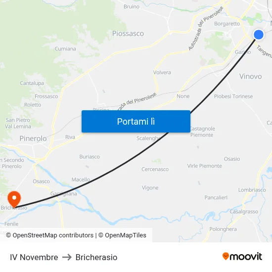 IV Novembre to Bricherasio map