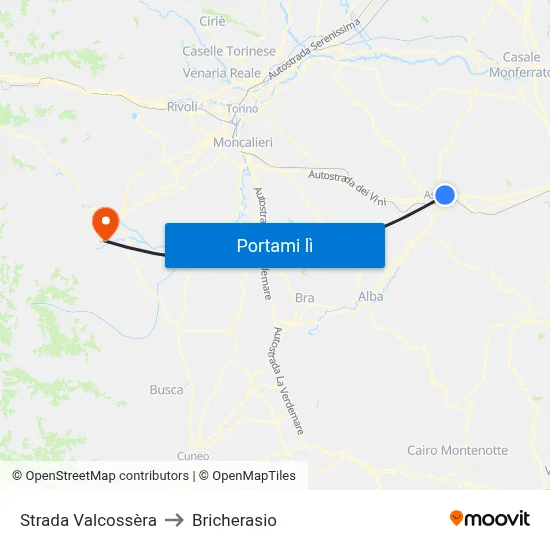 Strada Valcossèra to Bricherasio map